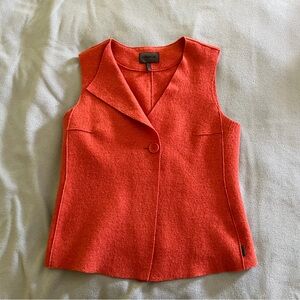 Oska boiled wool button front vest , burnt orange,size S